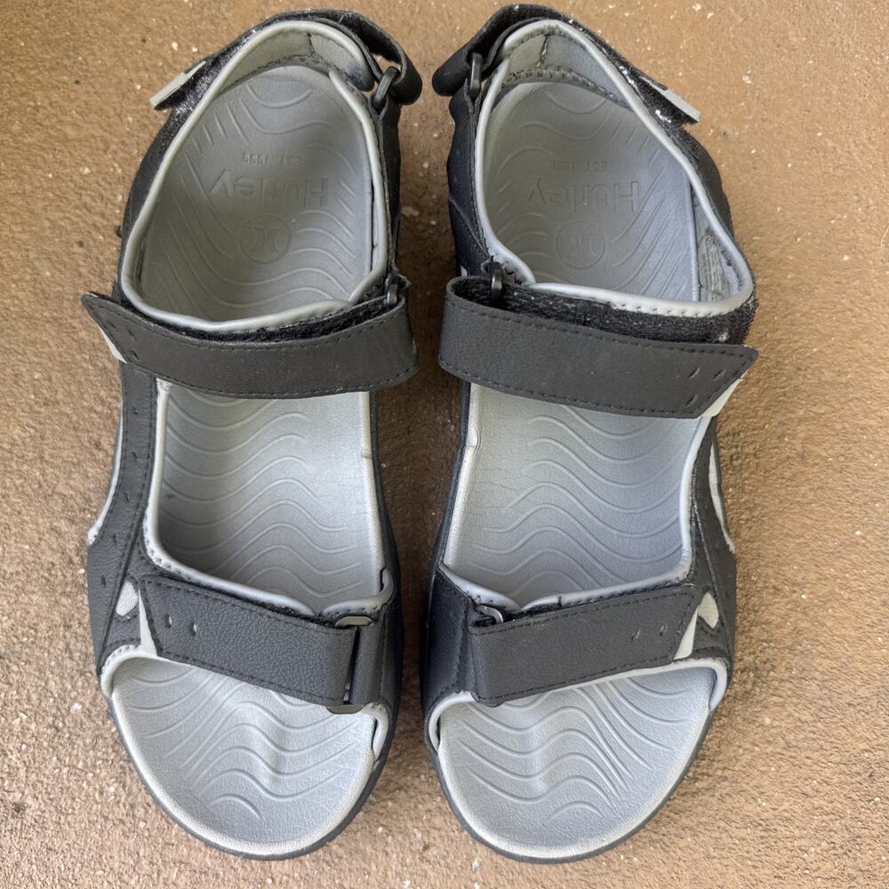 Hurley Black Gray Sport Sandals Men’s 11 Hook Loop Outdoor Water Beach Y2K